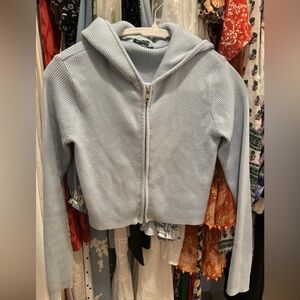 Brandy Melville baby blue sweater cardigan hoodie